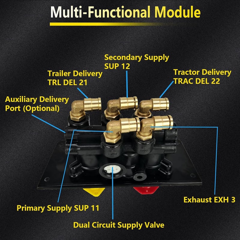 ZUVELLO 801631 Trailer Parking Air Brake Dash Control Valve Fit For BX801631 745-5013293 Freightliner BW5013293 Volvo BW801631 - Image 3